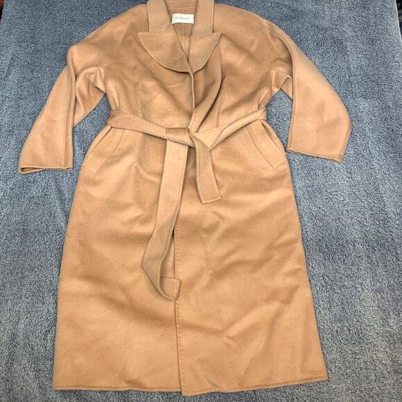 Silk Maison 100% Wool Camel Coat Oversized Trench Coat Camel Color Womens Small - Picture 1 of 15